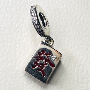 Pandora 925 Mahjong Charm - Red, Silver, CZ
